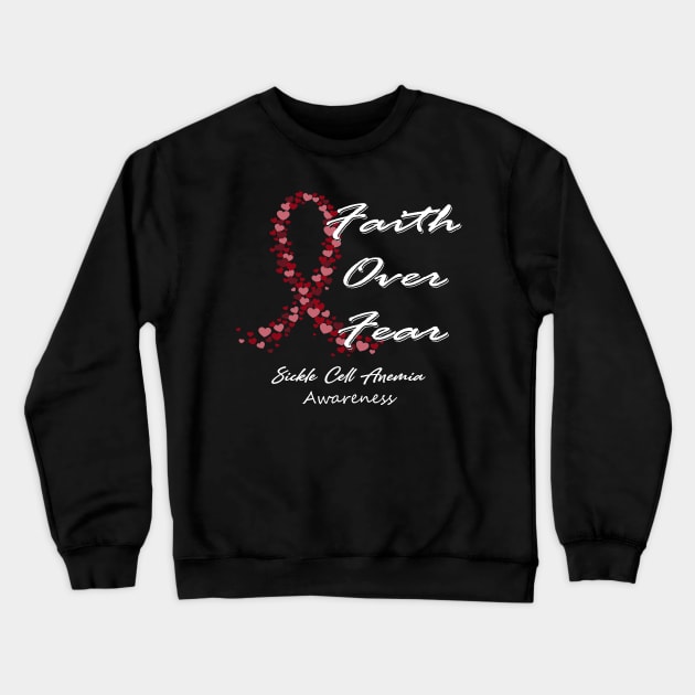 Sickle Cell Anemia Awareness Faith Over Fear - In This Family We Fight Together Crewneck Sweatshirt by BoongMie